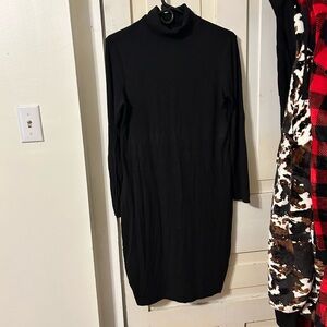Elegant Black Turtleneck Dress